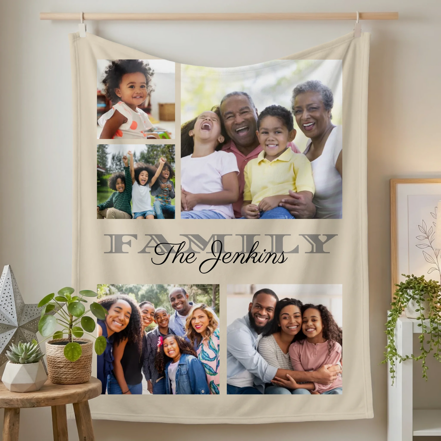 Fleece Blanket Small on Wall Lifestyle Closeup