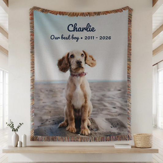 Woven Blanket Lifestyle Closeup Mockup