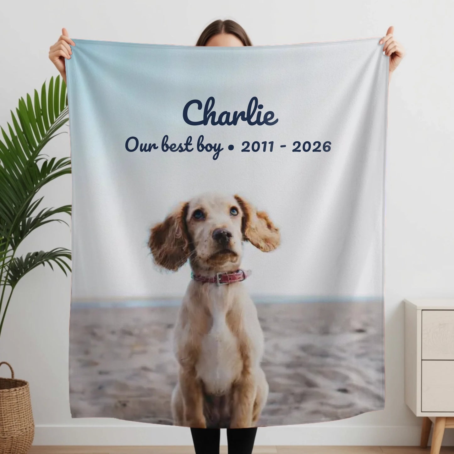 Woman Holding Fleece Blanket Closeup