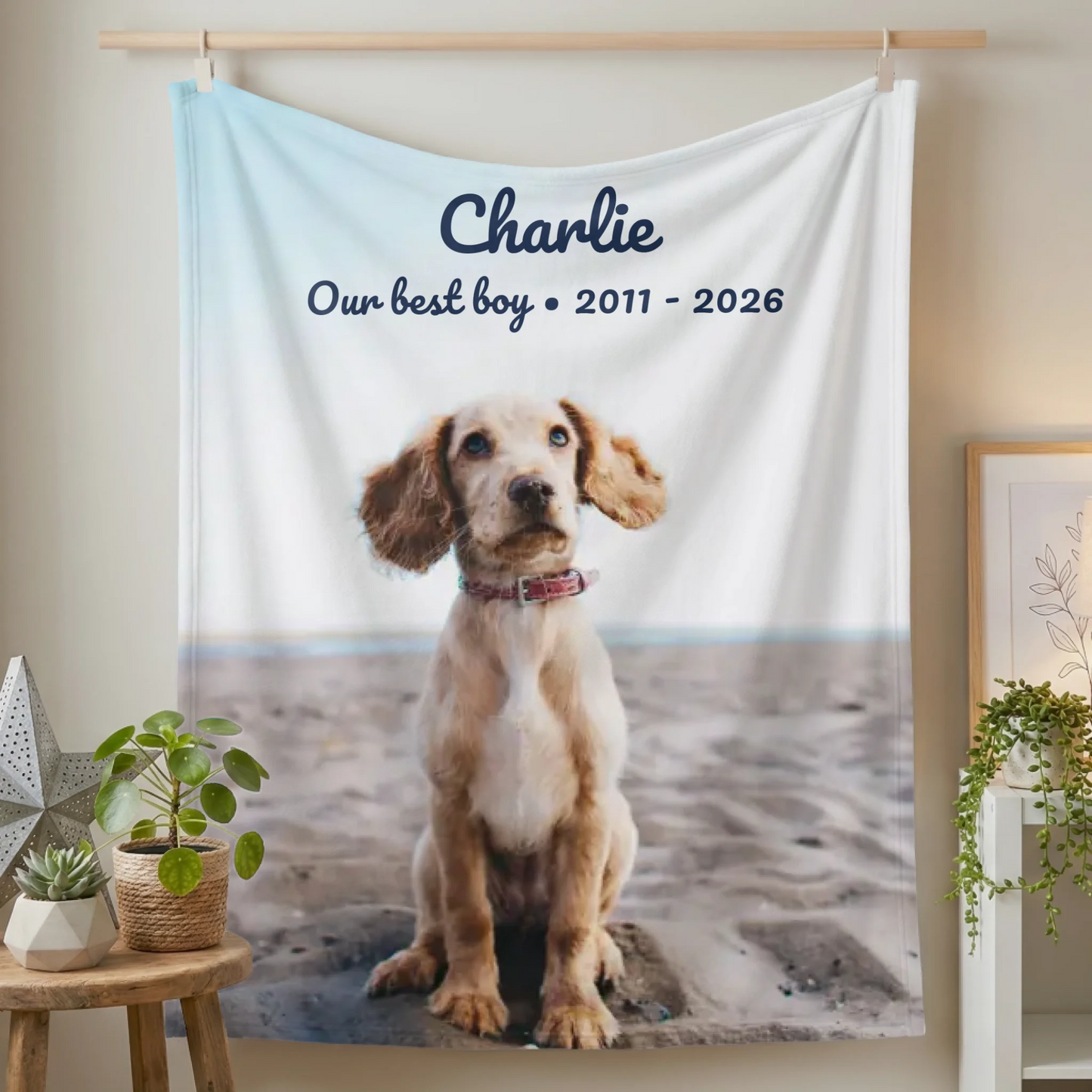 Fleece Blanket Small on Wall Lifestyle Closeup