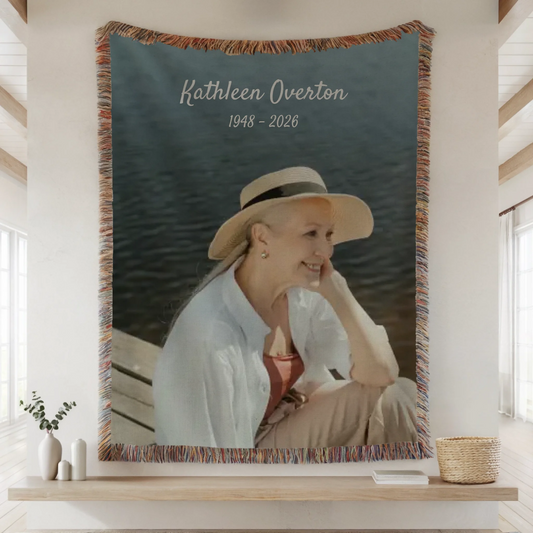 Woven Blanket Lifestyle Closeup Mockup