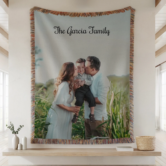 Woven Blanket Lifestyle Closeup Mockup