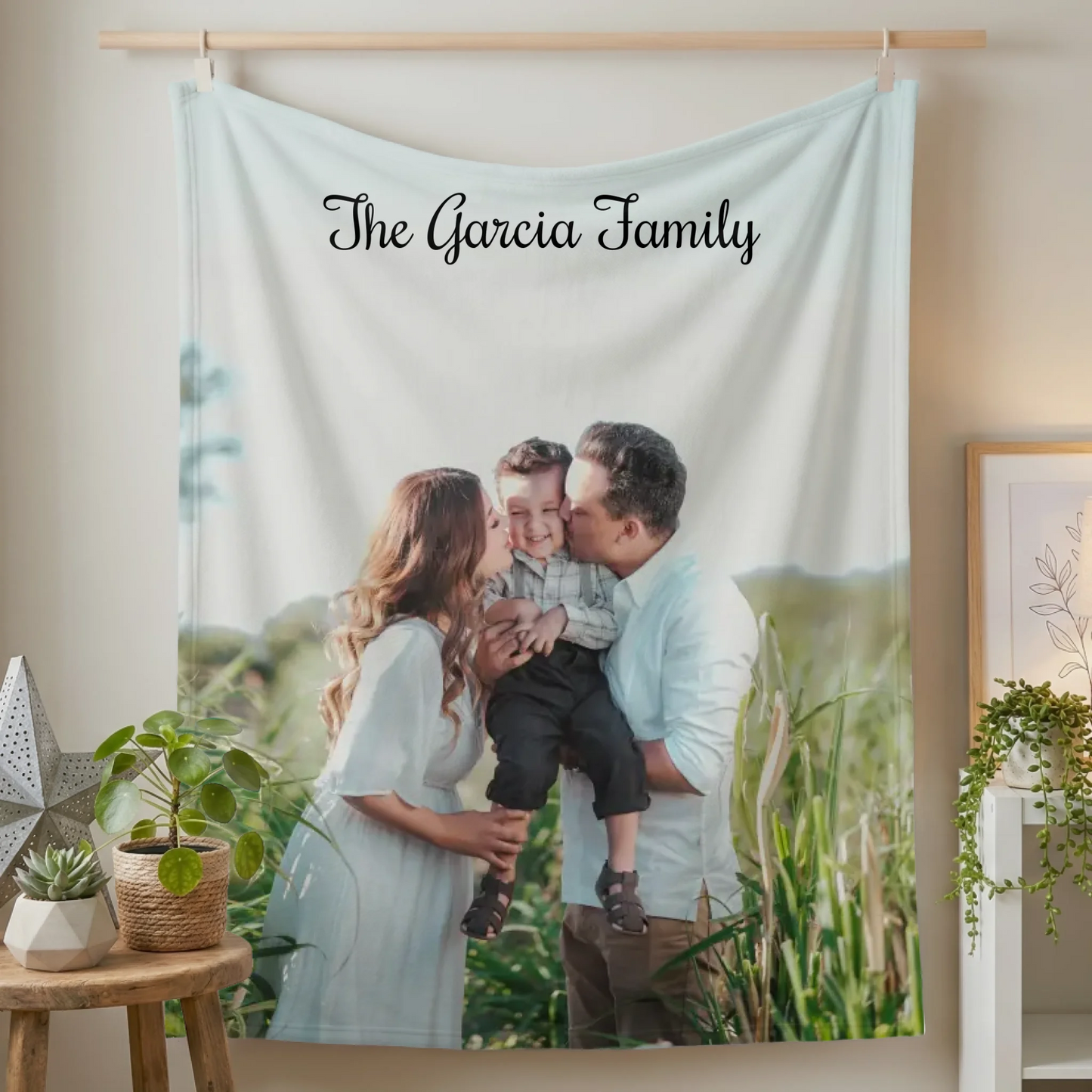 Fleece Blanket Small on Wall Lifestyle Closeup