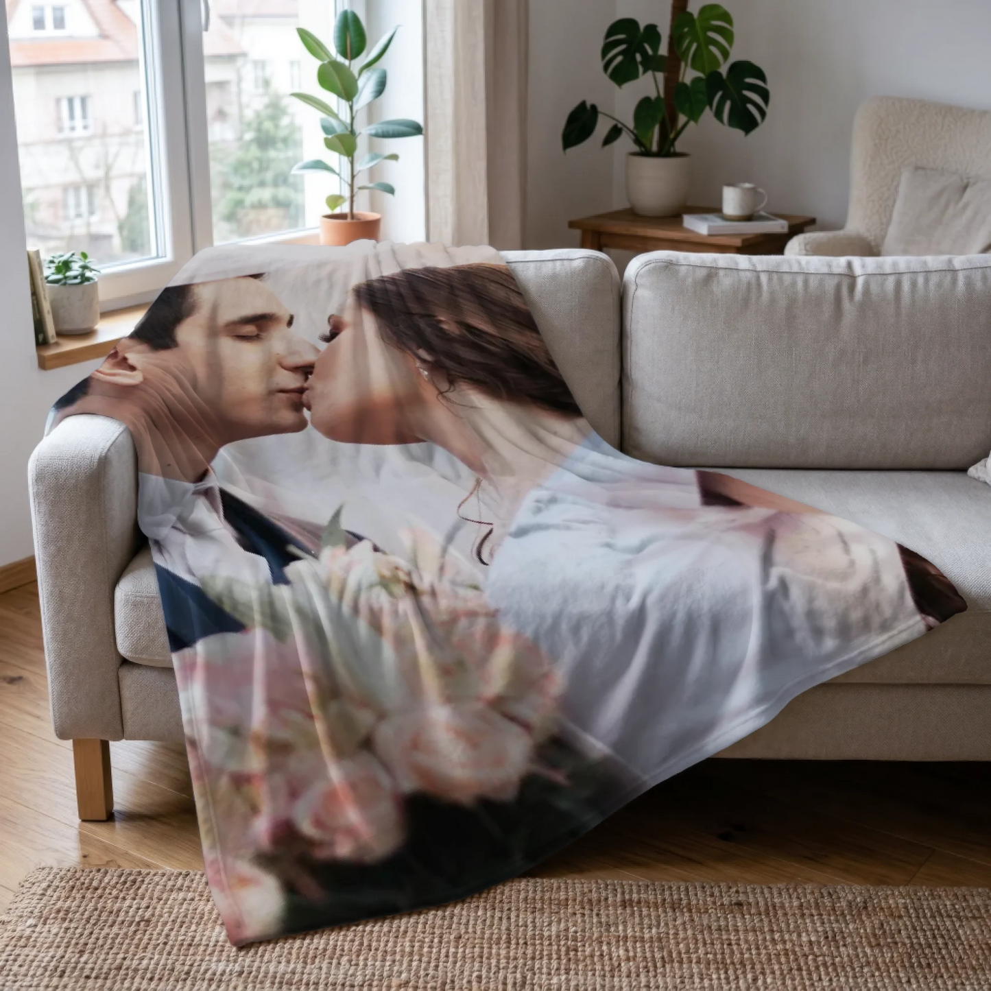Couple / Wedding Photo Blanket with Couple Names - Personalized
