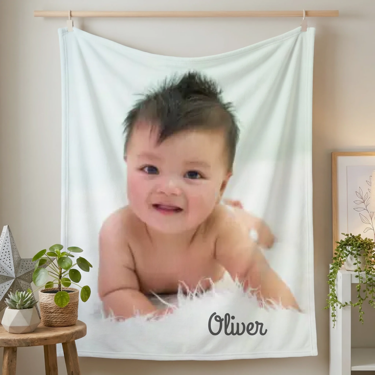 Fleece Blanket Small on Wall Lifestyle Closeup