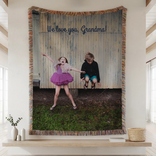 Woven Blanket Lifestyle Closeup Mockup
