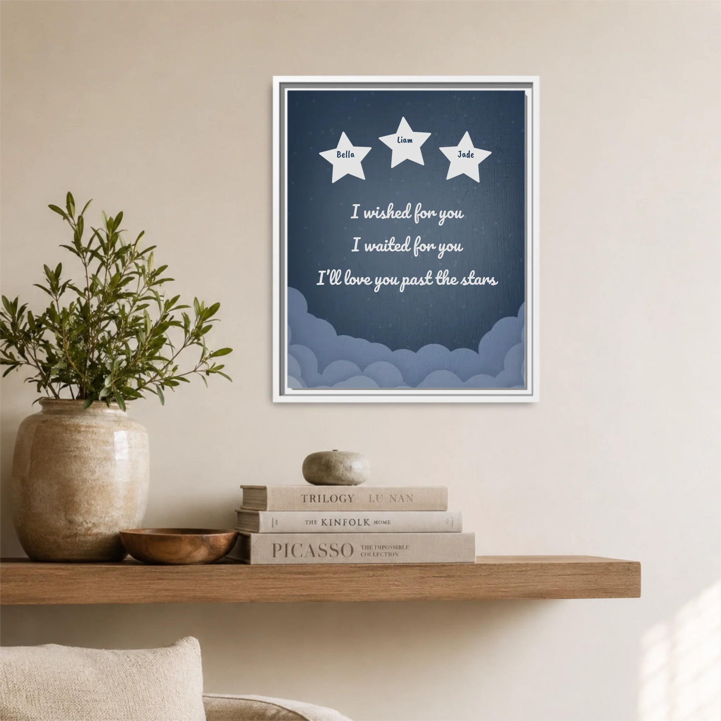 White Framed 16x20 Vertical Canvas (4.5) Mockup For TIB