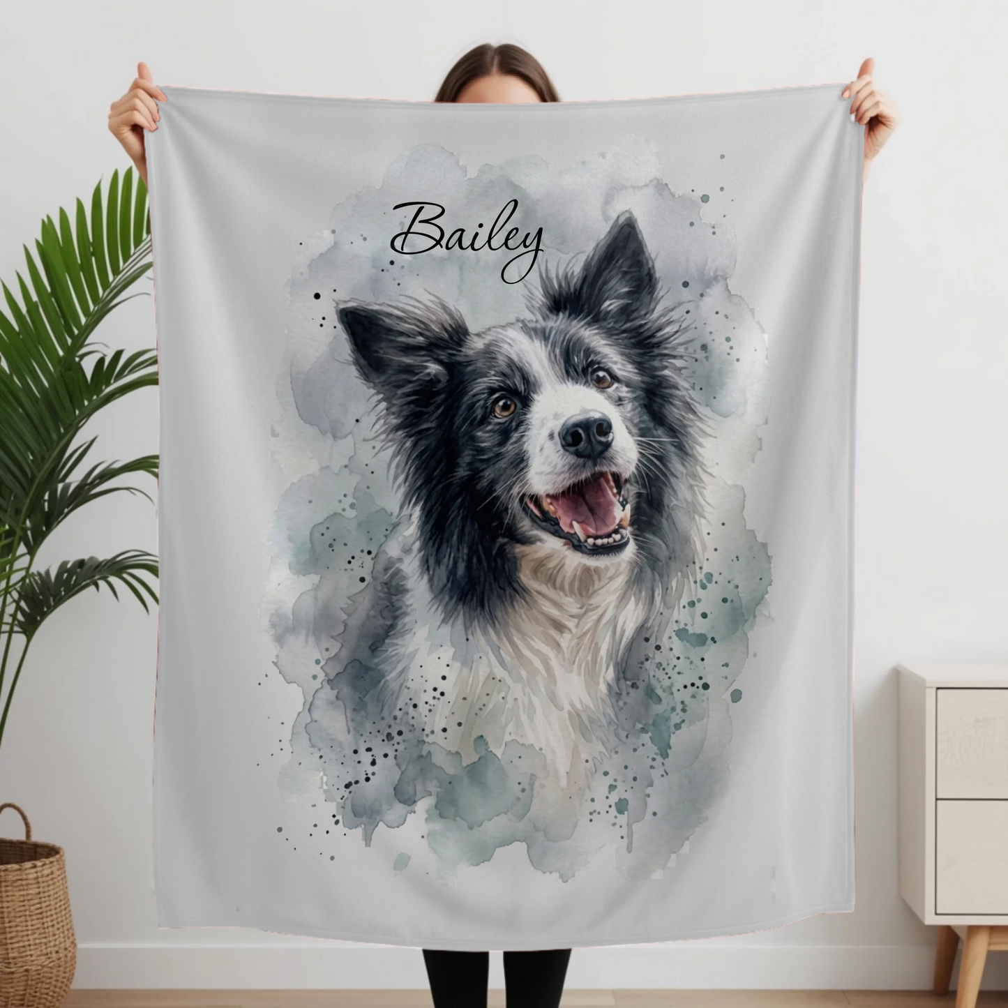 Woman Holding Fleece Blanket Closeup