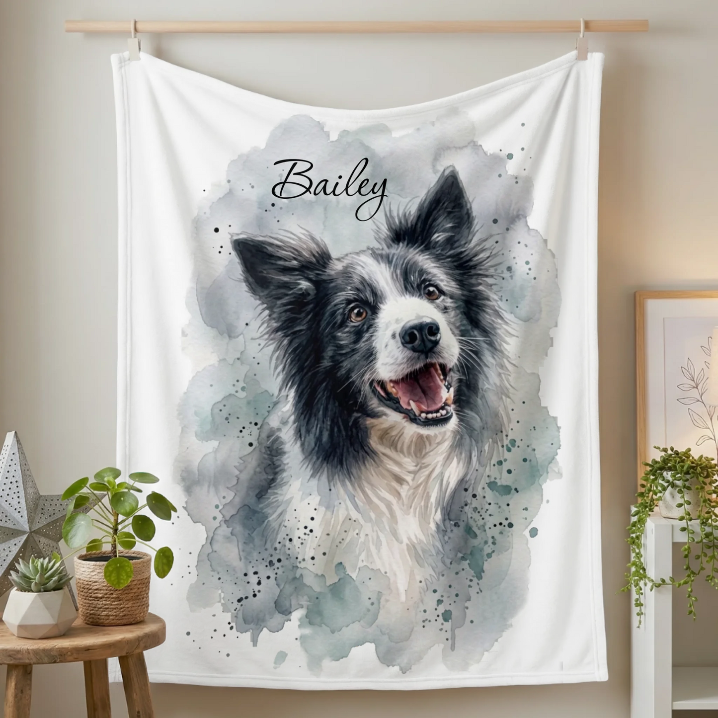 Fleece Blanket Small on Wall Lifestyle Closeup