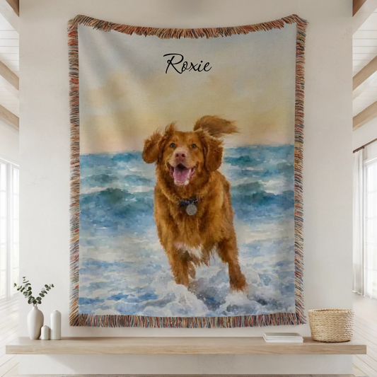 Woven Blanket Lifestyle Closeup Mockup