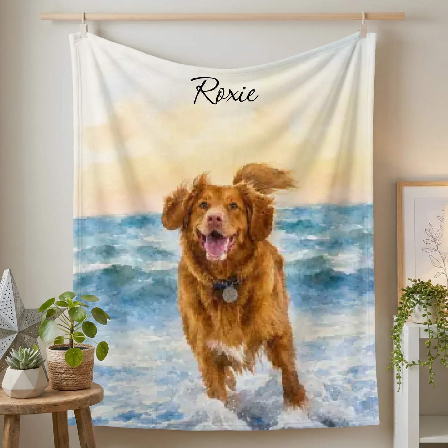 Fleece Blanket Small on Wall Lifestyle Closeup