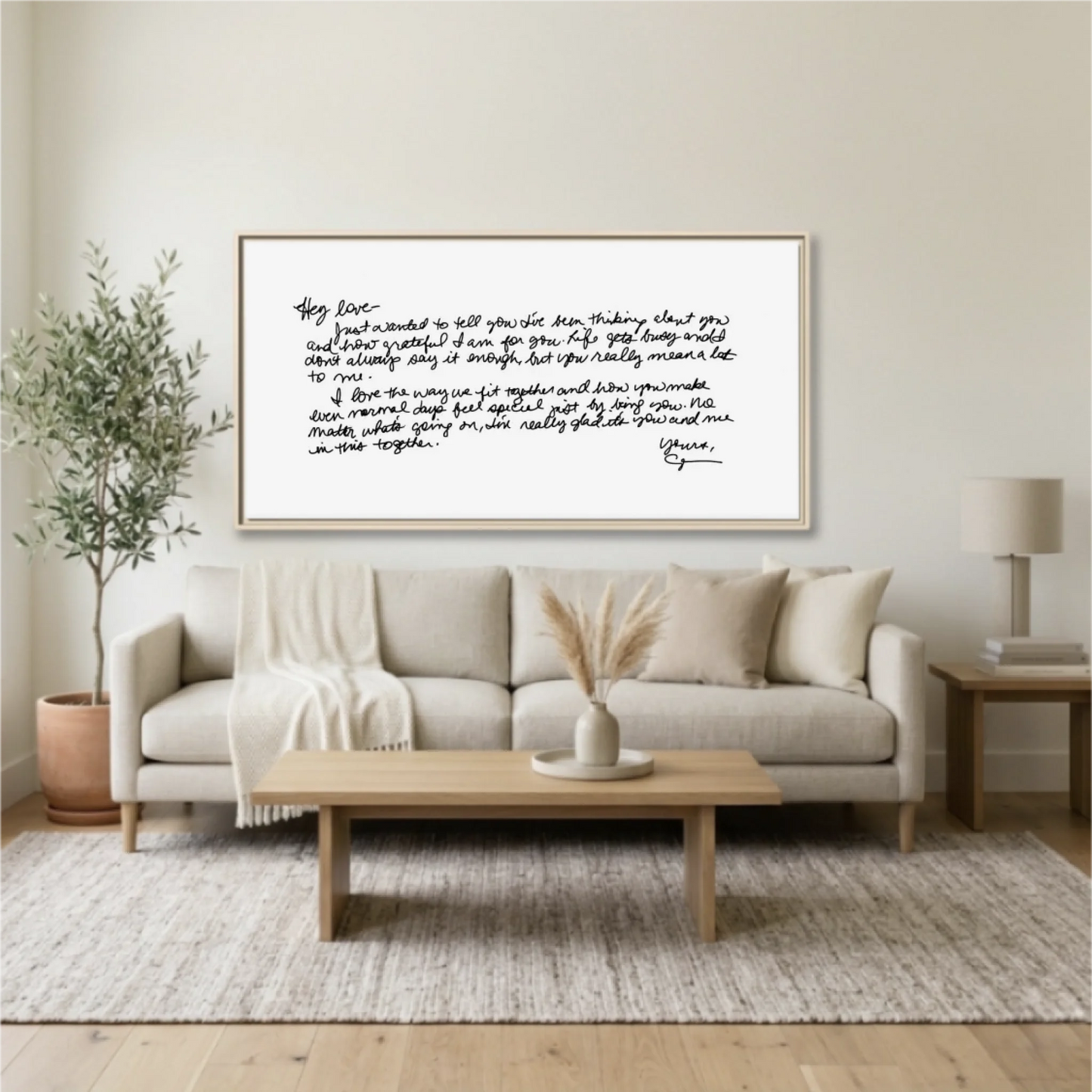 Living Room Natural Framed Wide Format 2.1 Mockup