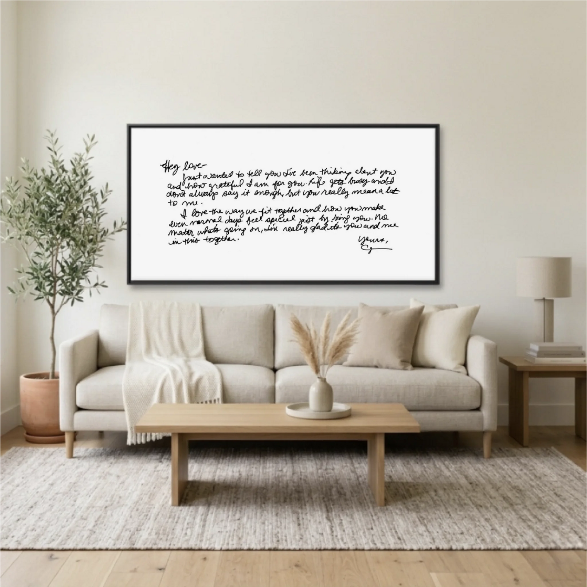 Living Room Black Framed Wide Format 2.1 Mockup
