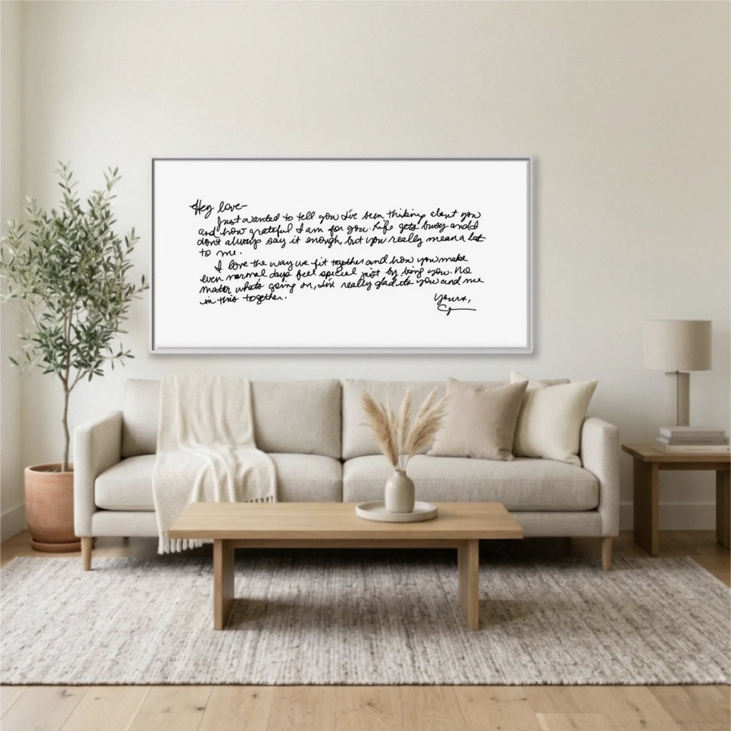Living Room White Framed Wide Format 2.1 Mockup