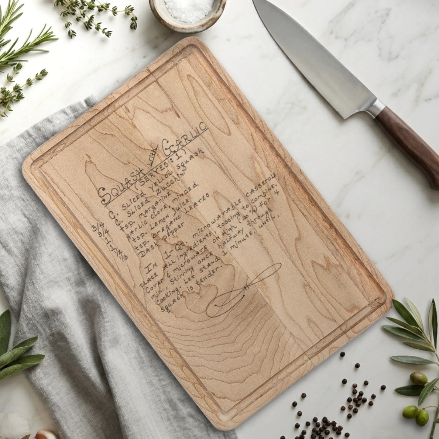 Rectangle Cutting Board with Drip Maple for TIB