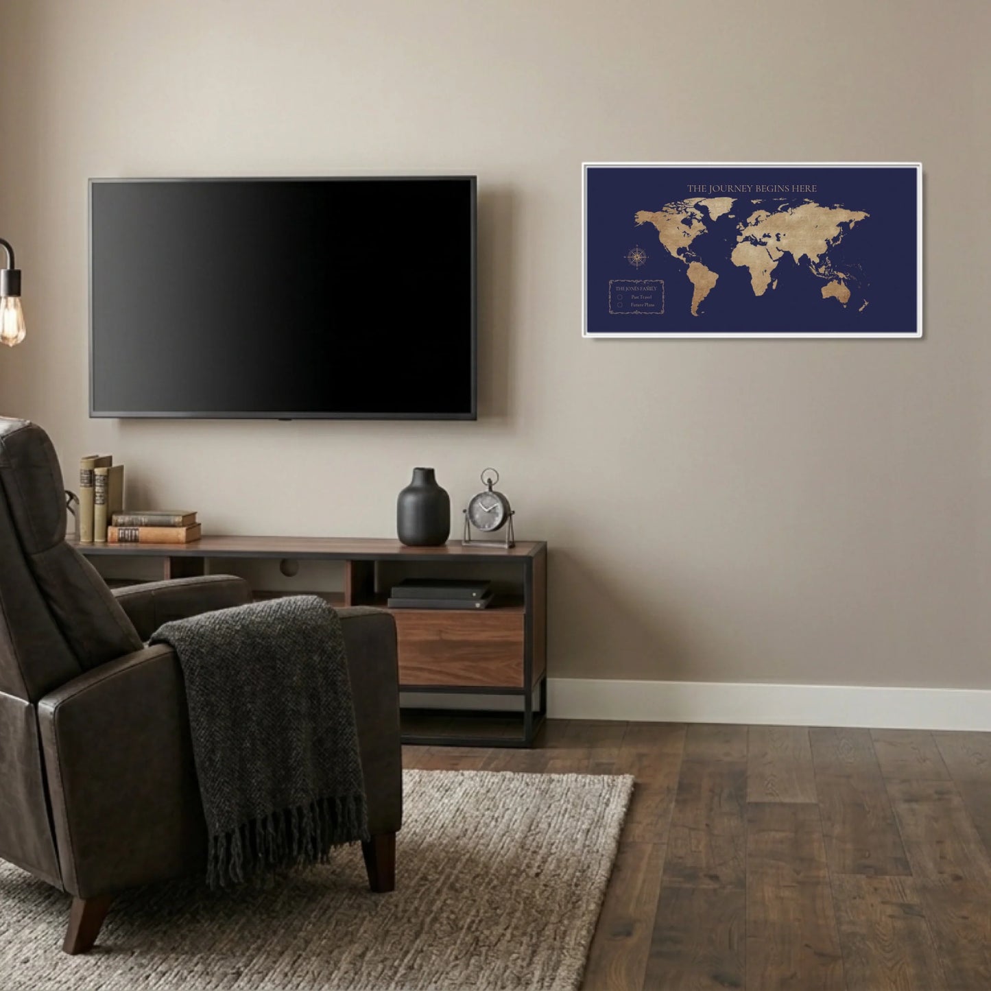 Man Cave White Frame Wide Format 2.1 Canvas Mockup