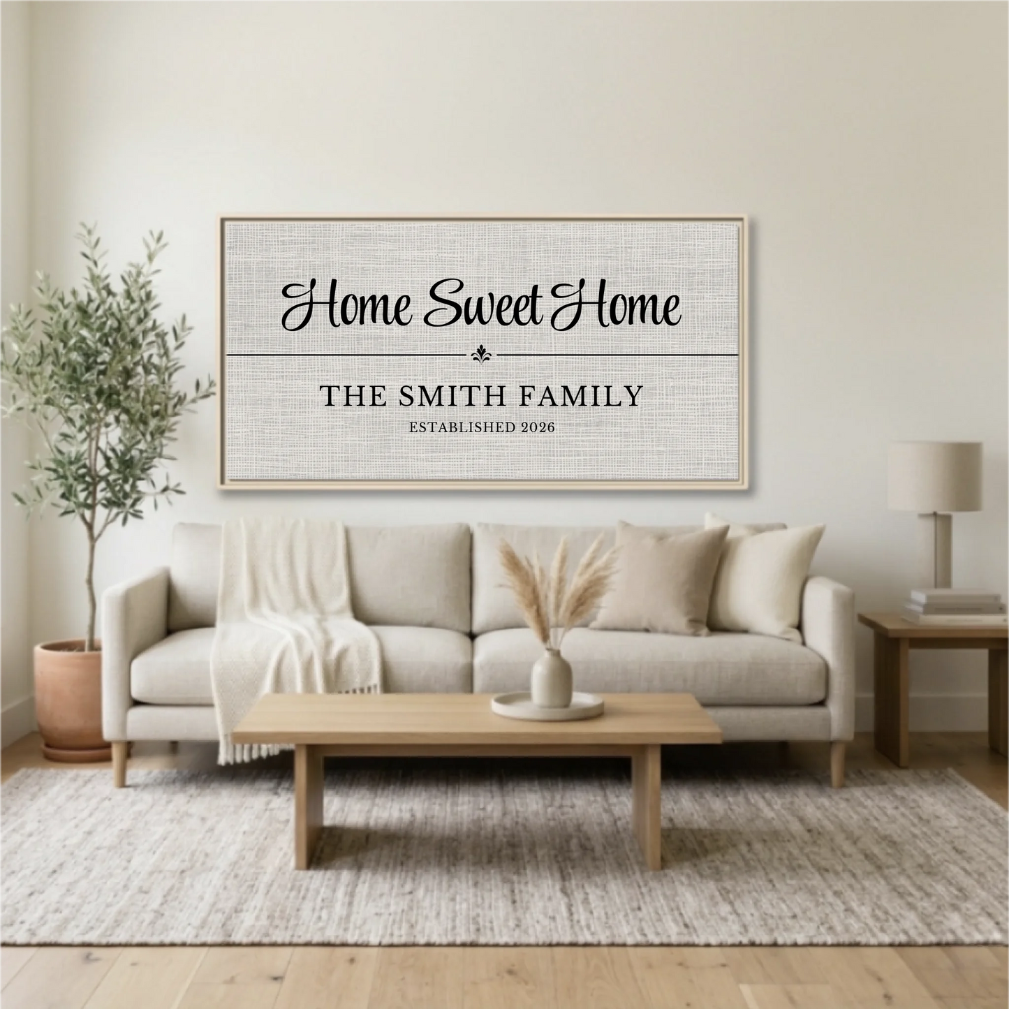 Living Room Natural Framed Wide Format 2.1 Mockup