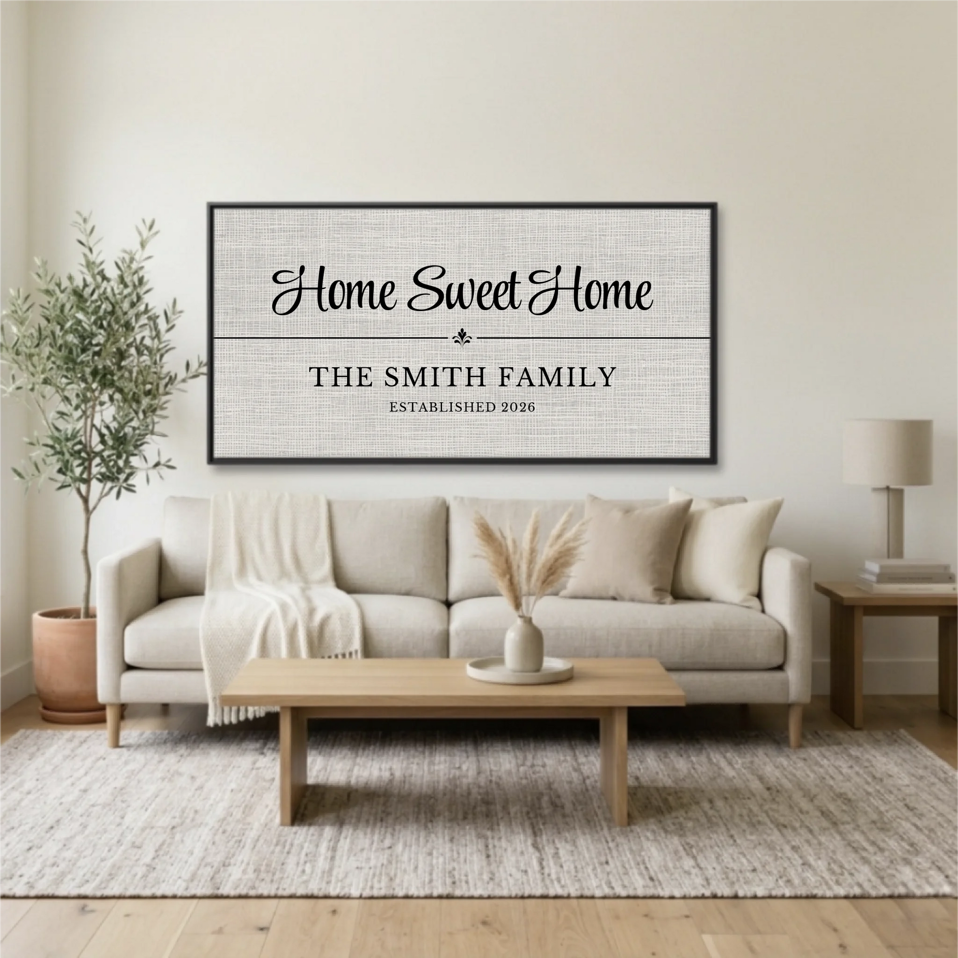 Living Room Black Framed Wide Format 2.1 Mockup