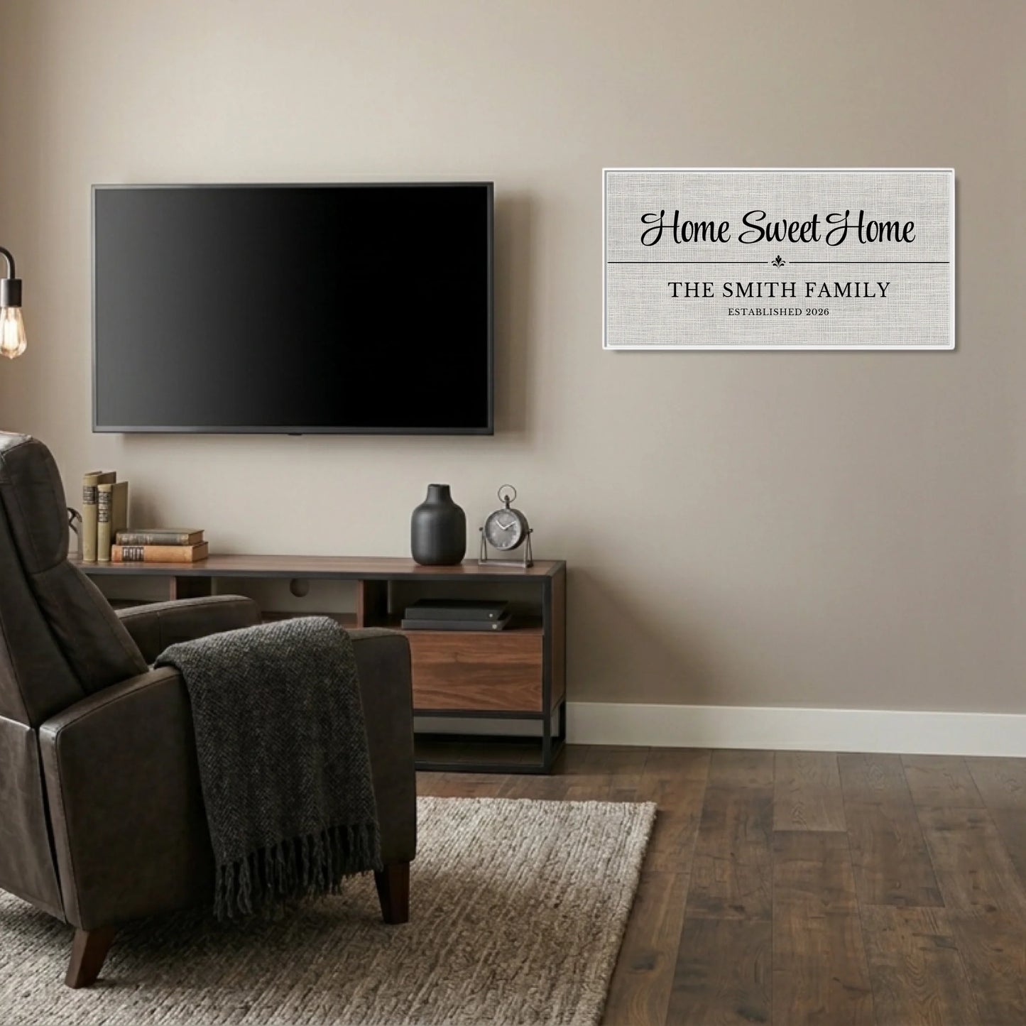 Man Cave White Frame Wide Format 2.1 Canvas Mockup