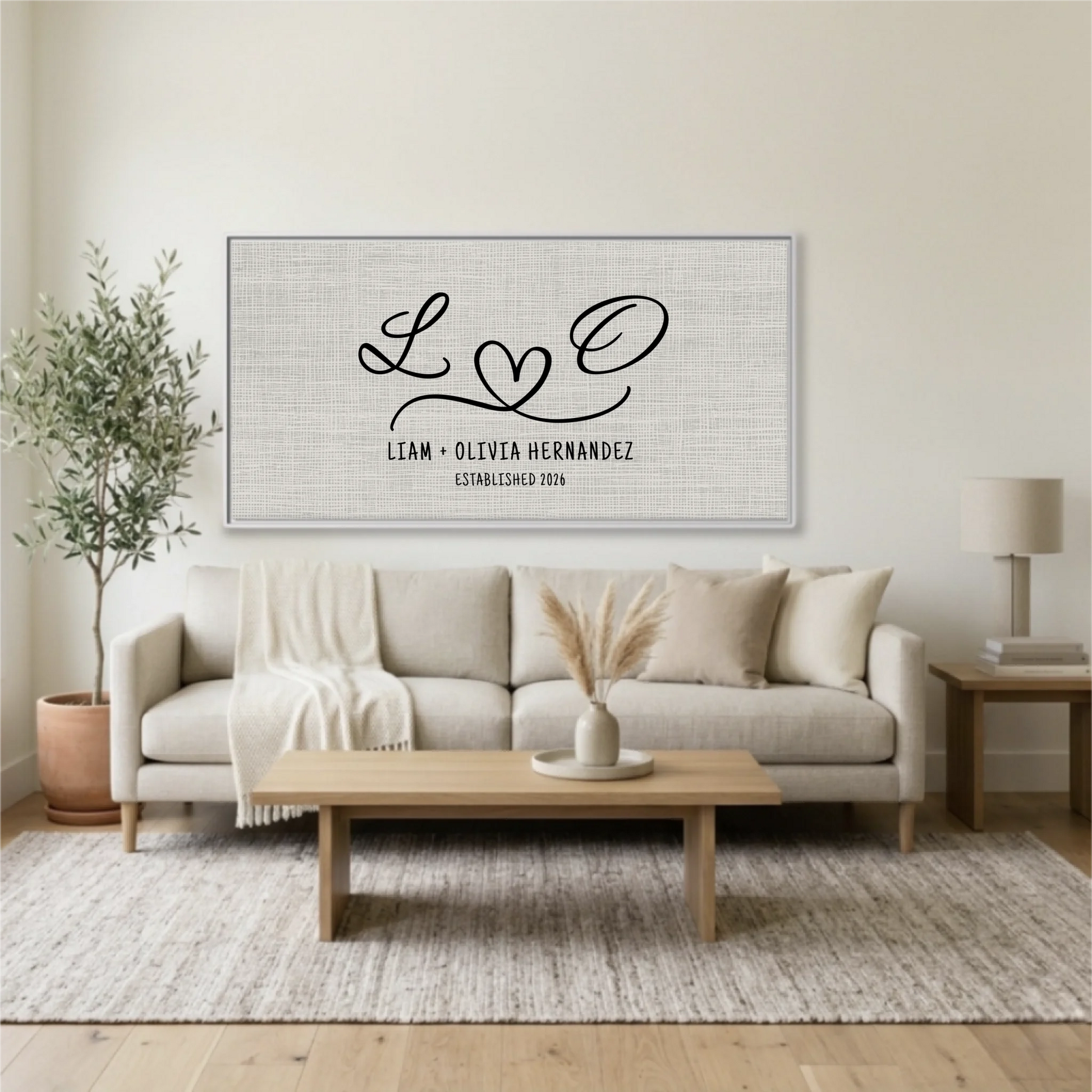 Living Room White Framed Wide Format 2.1 Mockup