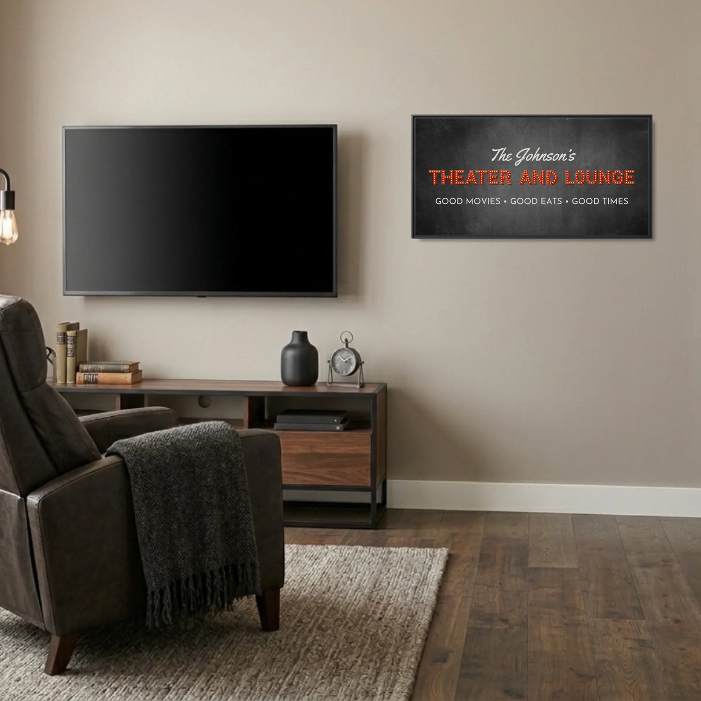 Man Cave Black Frame Wide Format 2.1 Canvas Mockup