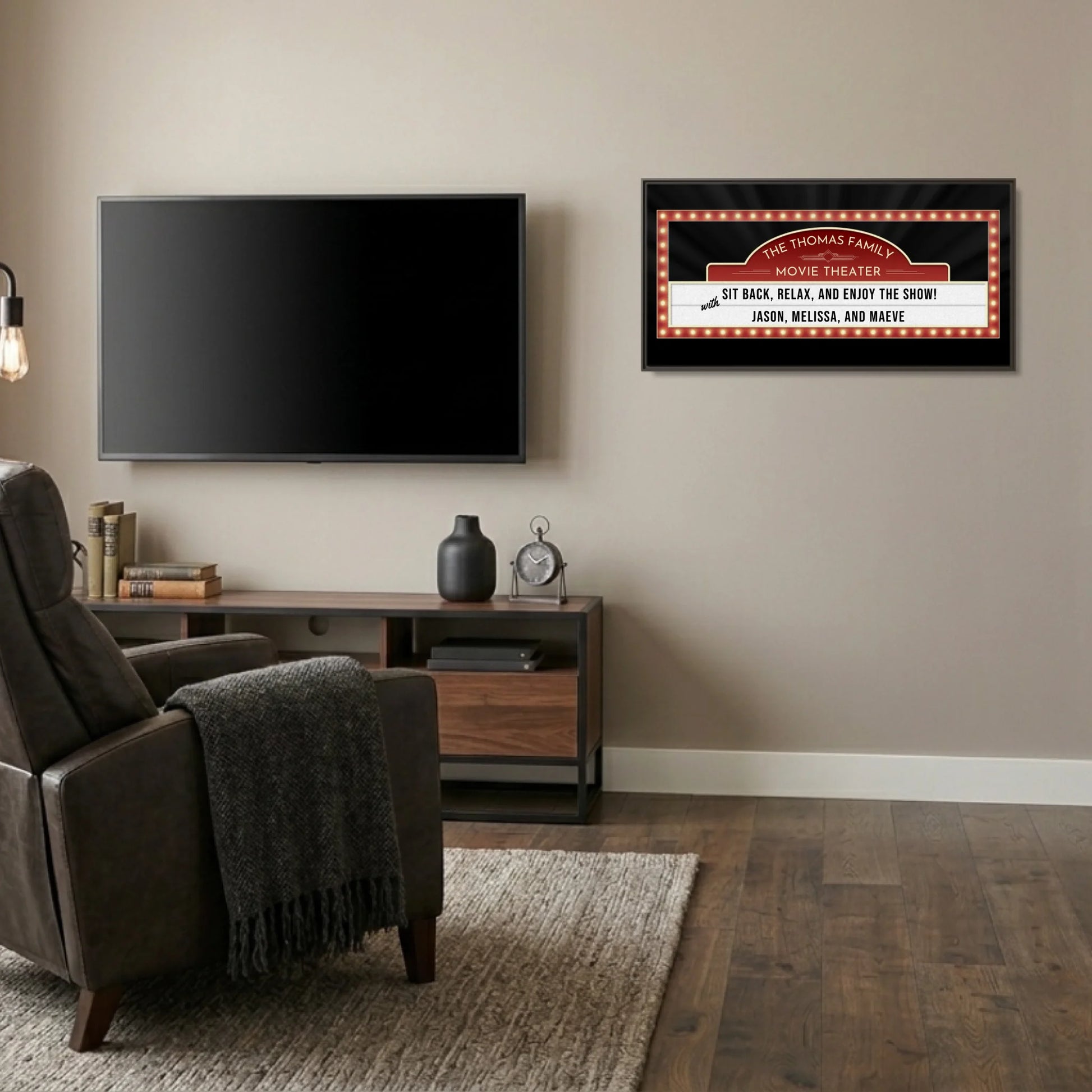 Man Cave Espresso Frame Wide Format 2.1 Canvas Mockup
