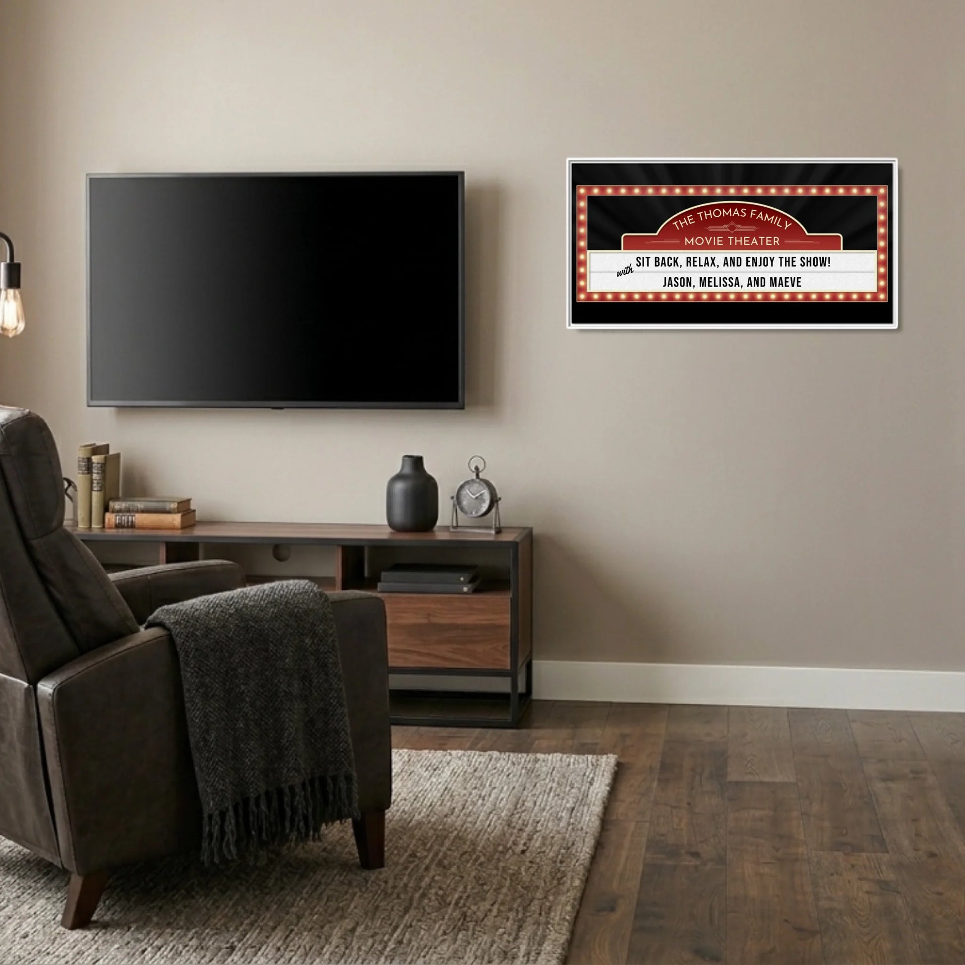 Man Cave White Frame Wide Format 2.1 Canvas Mockup