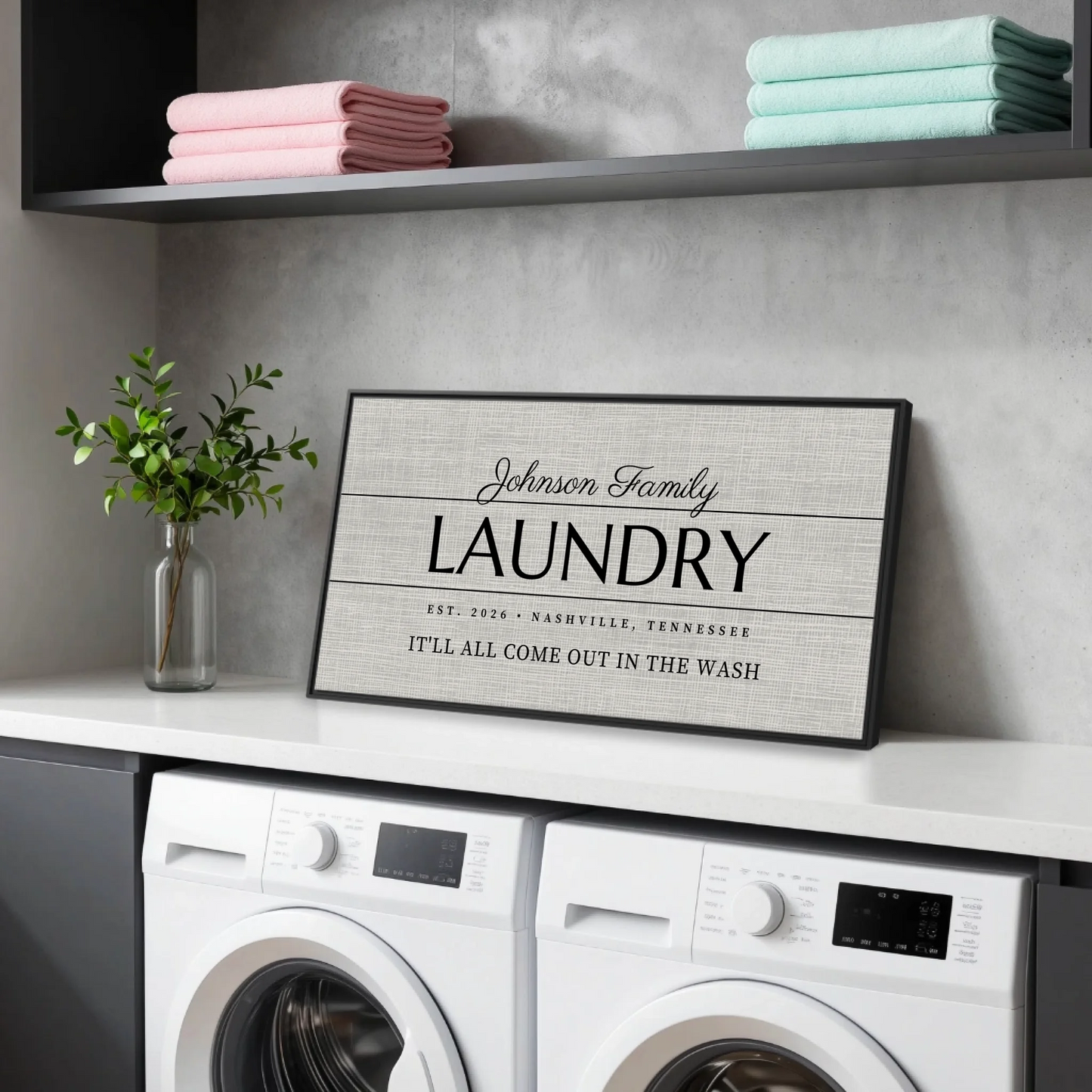 Laundry Black Framed Wide Format 2.1