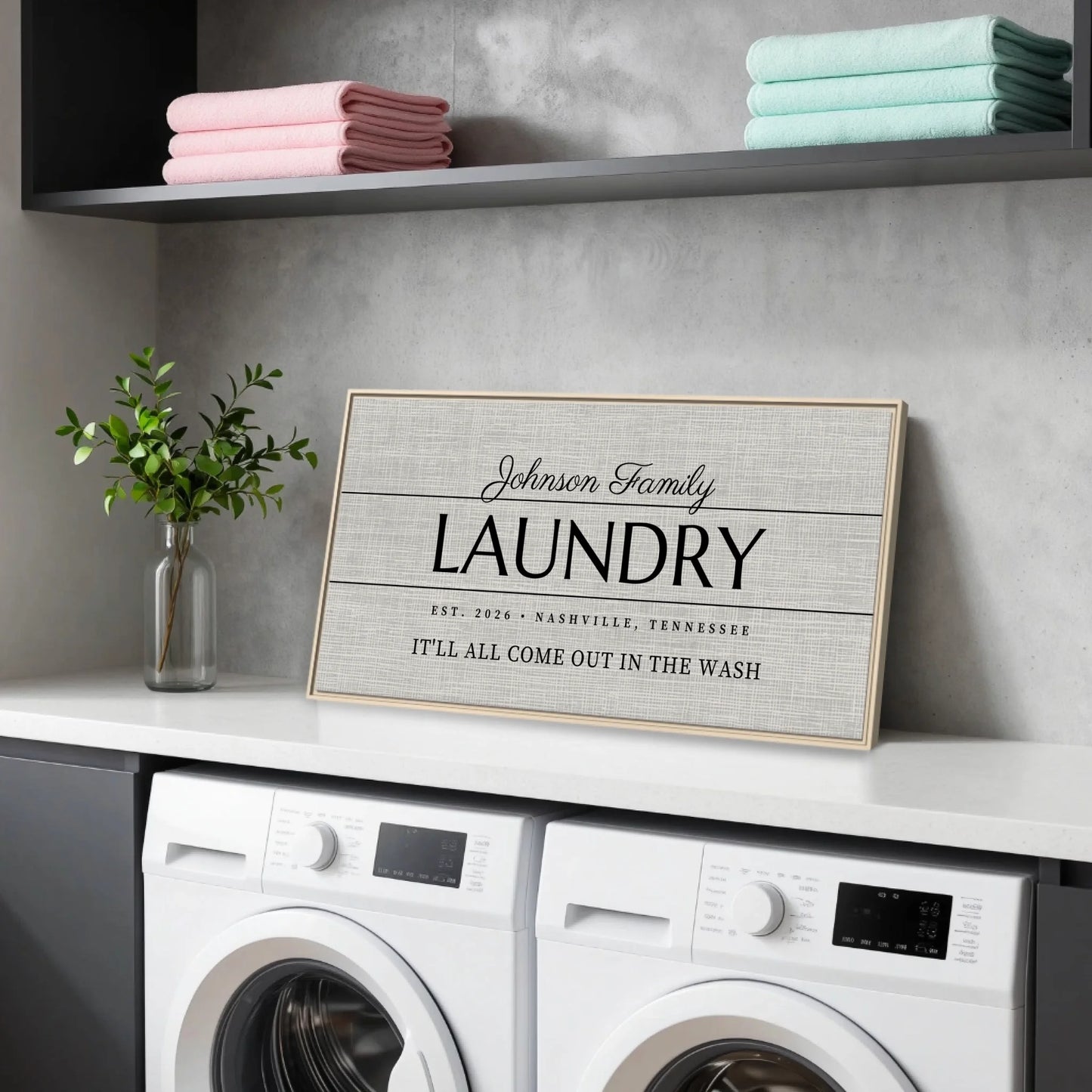 Laundry Natural Framed Wide Format 2.1