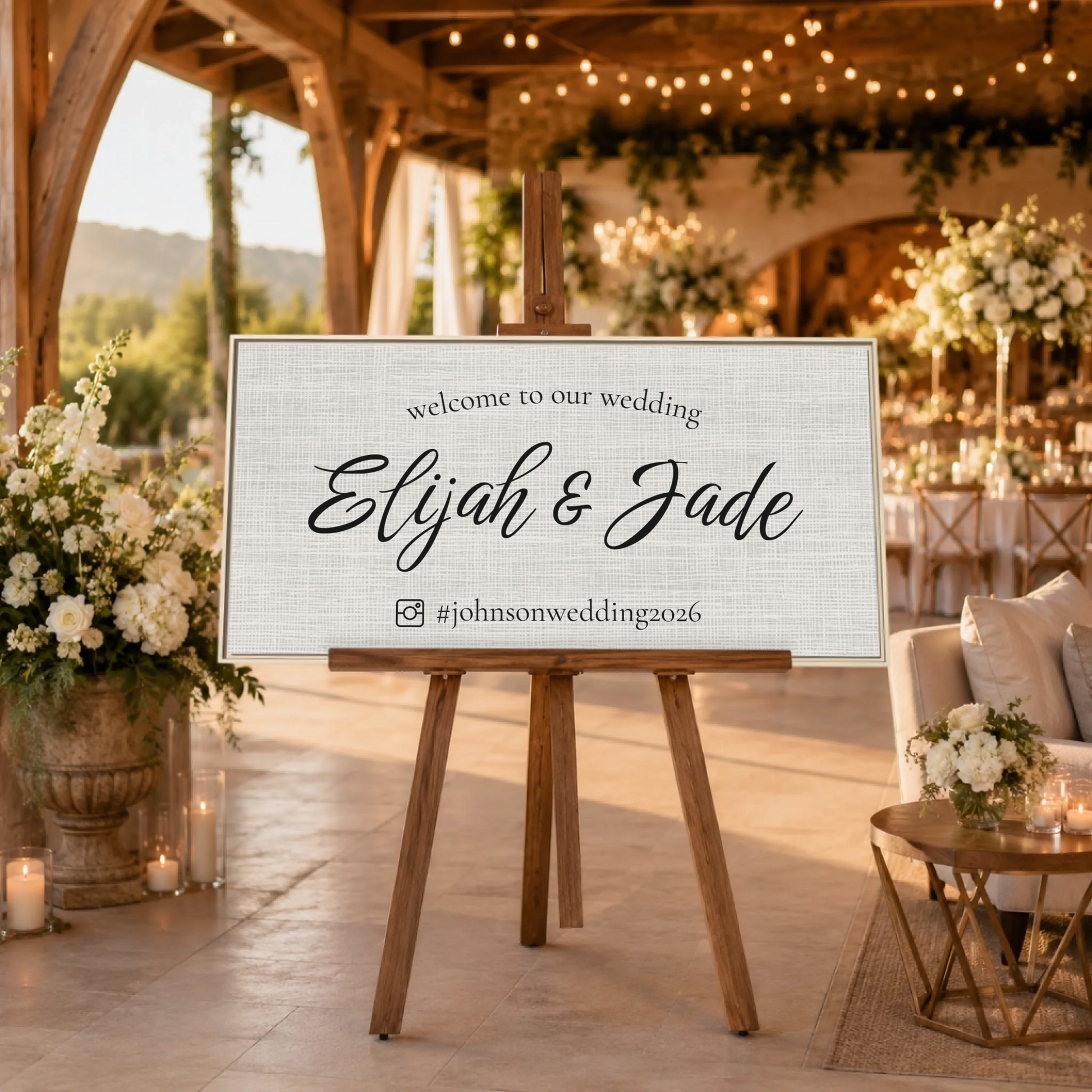 Indoor Wedding Natural Frame Wide Format 2.1 Mockup