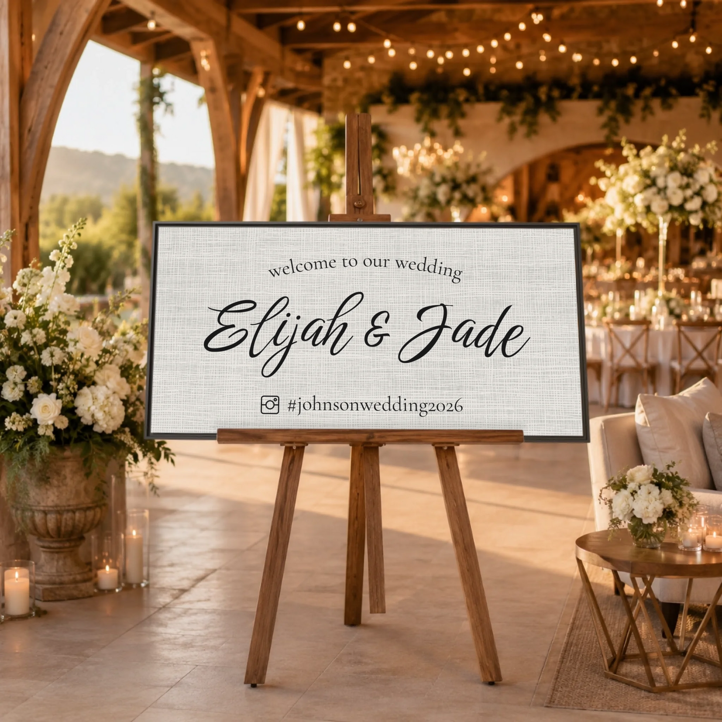 Indoor Wedding Espresso Frame Wide Format 2.1 Mockup