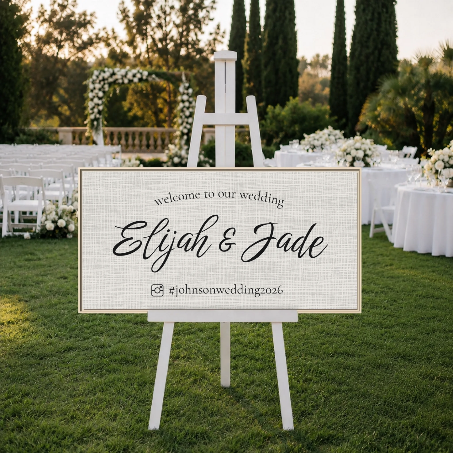 Outdoor Wedding Natural Frame Wide Format 2.1 mockup