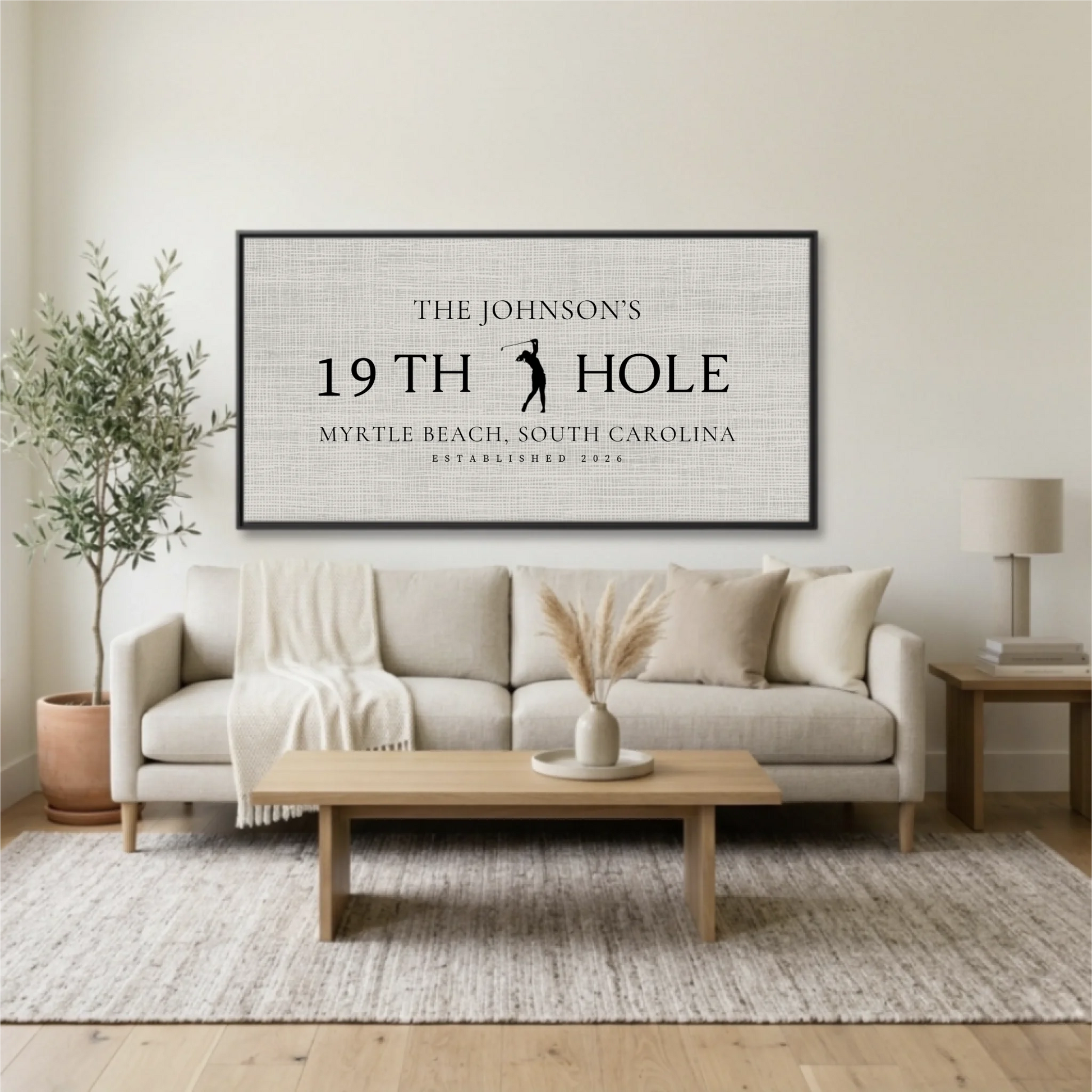Living Room Black Framed Wide Format 2.1 Mockup