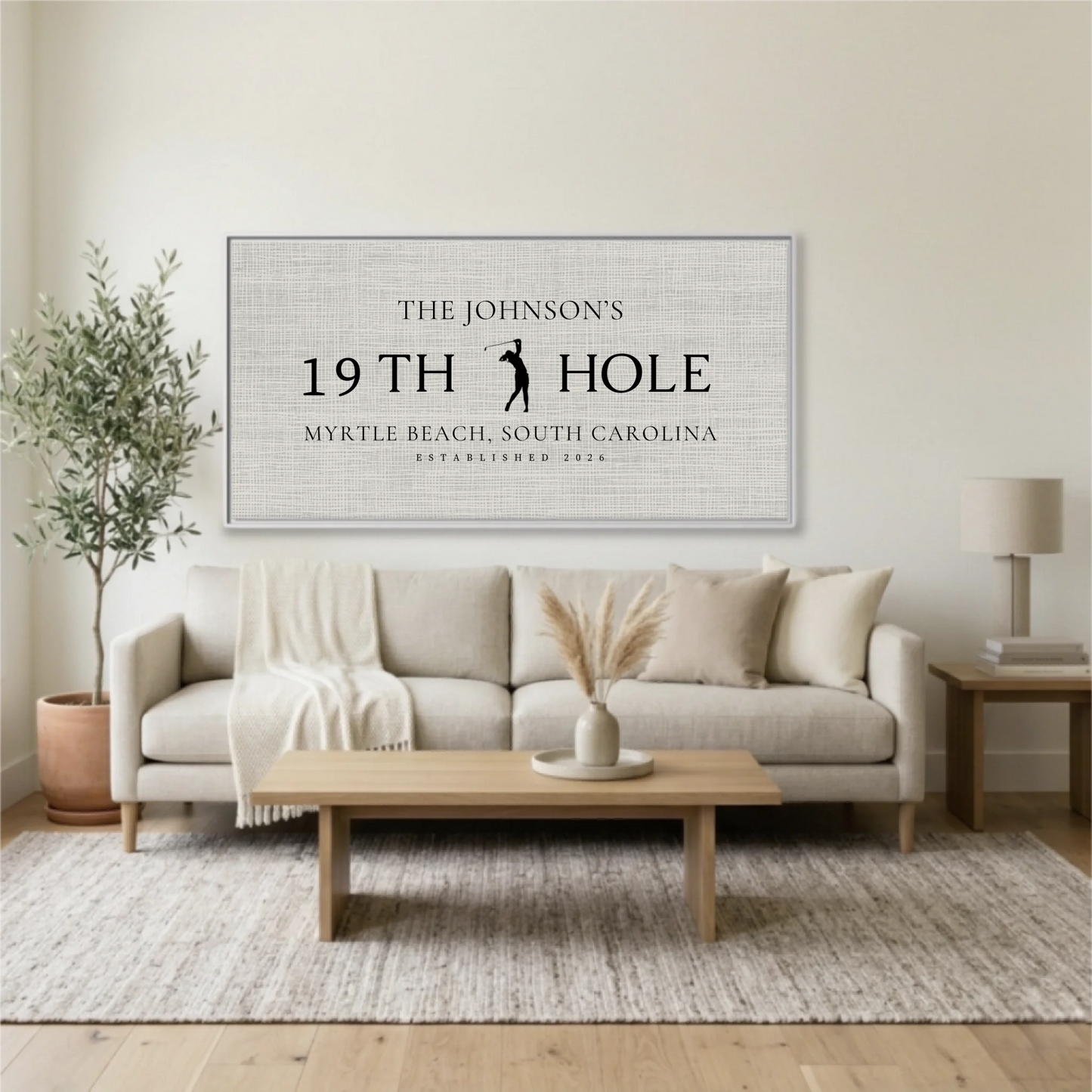 Living Room White Framed Wide Format 2.1 Mockup
