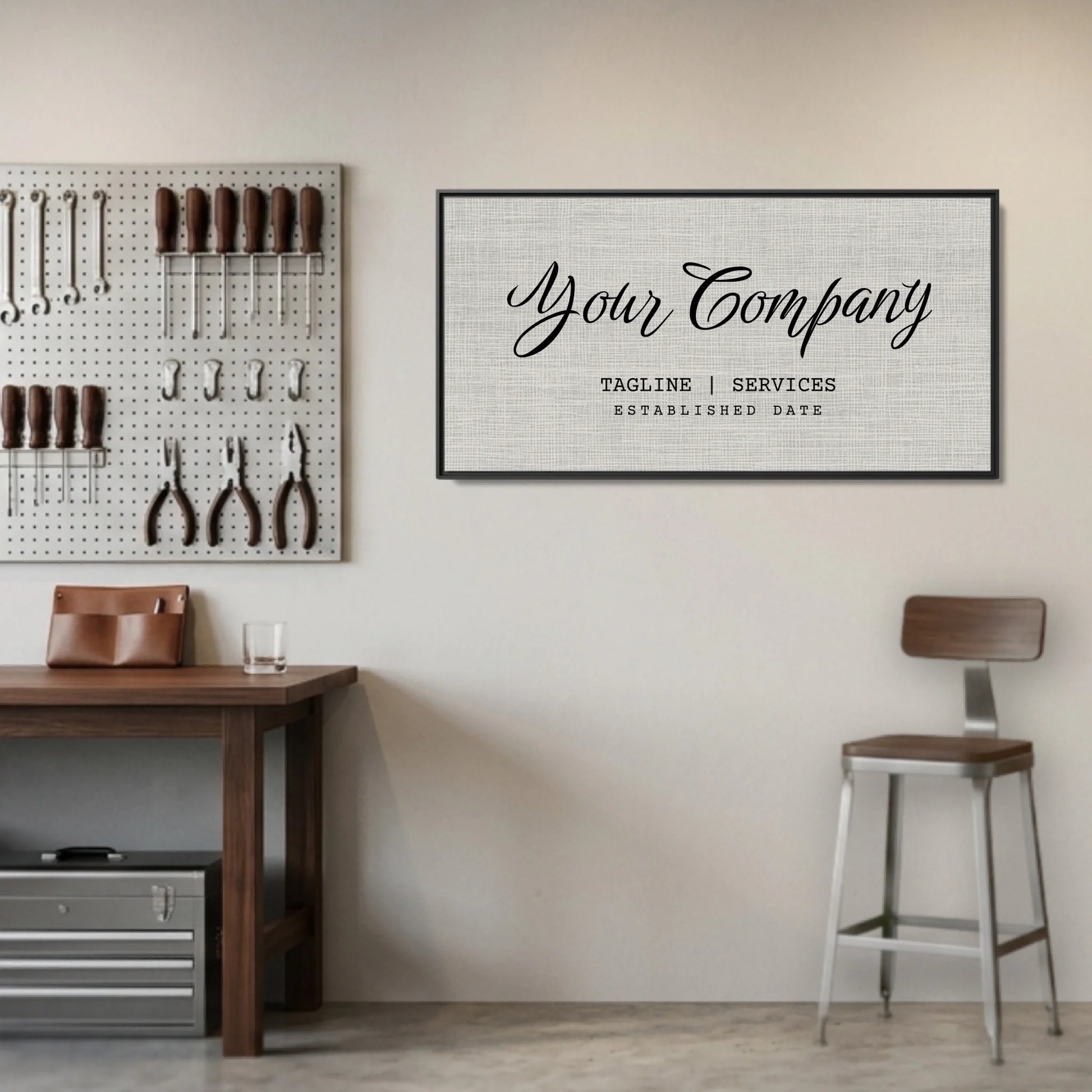 Garage Black Framed Wide Format 2.1 Canvas Mockup