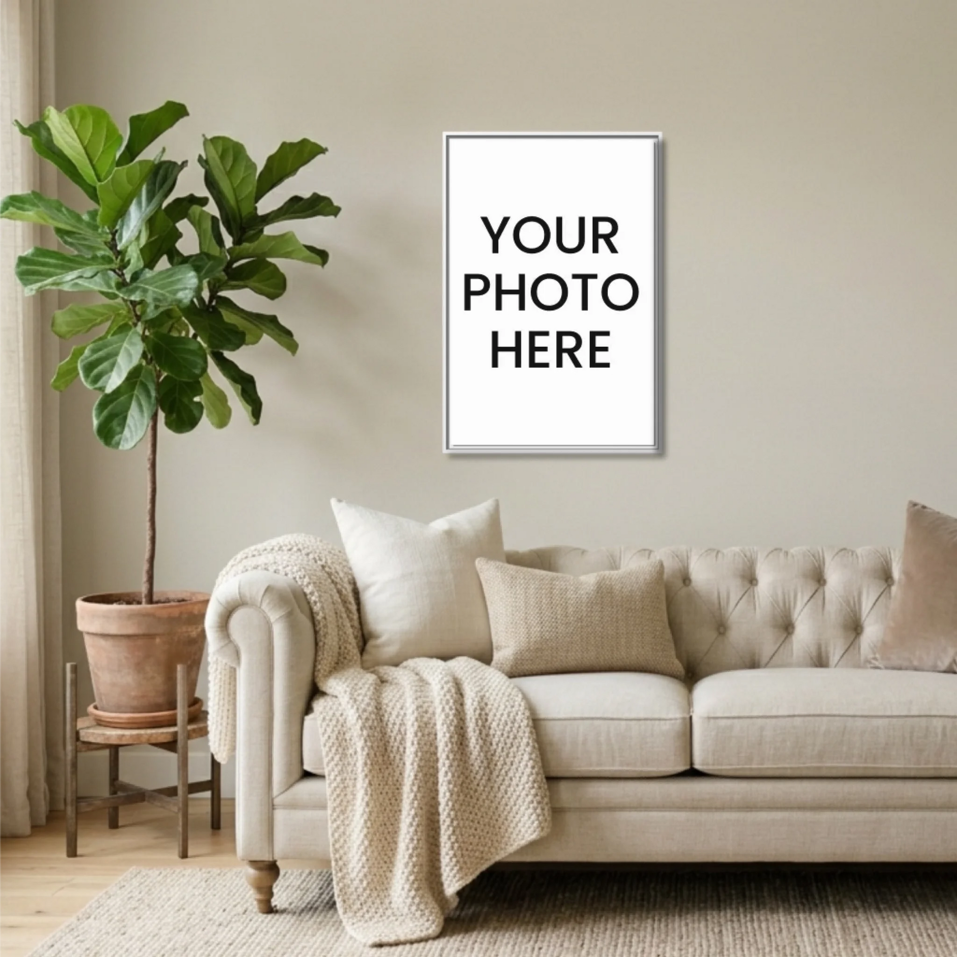 White Framed 24x36 Vertical Canvas (2.3) Mockup For TIB