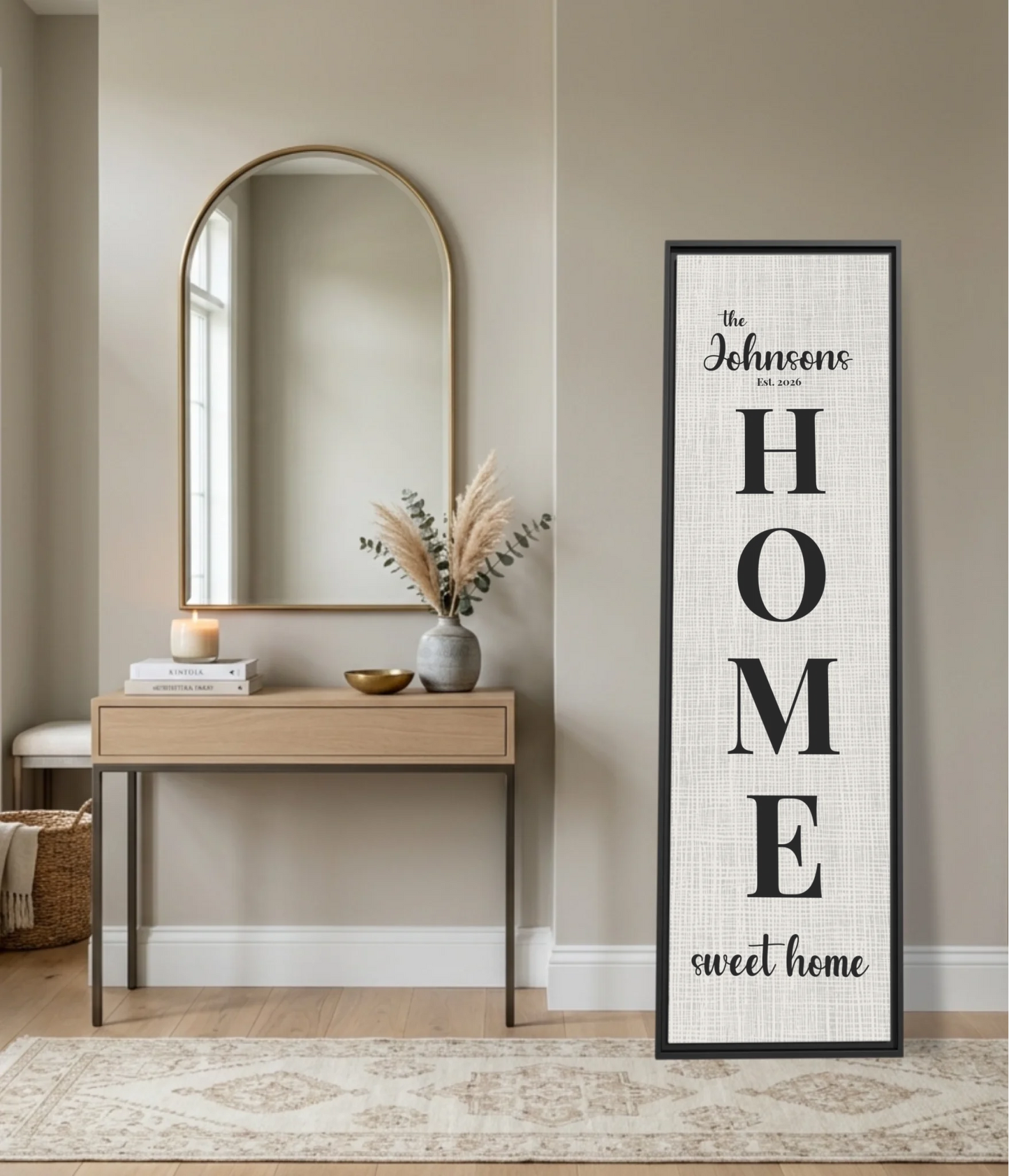 Vertical Black Framed Panoramic 1.3 Canvas Mockup