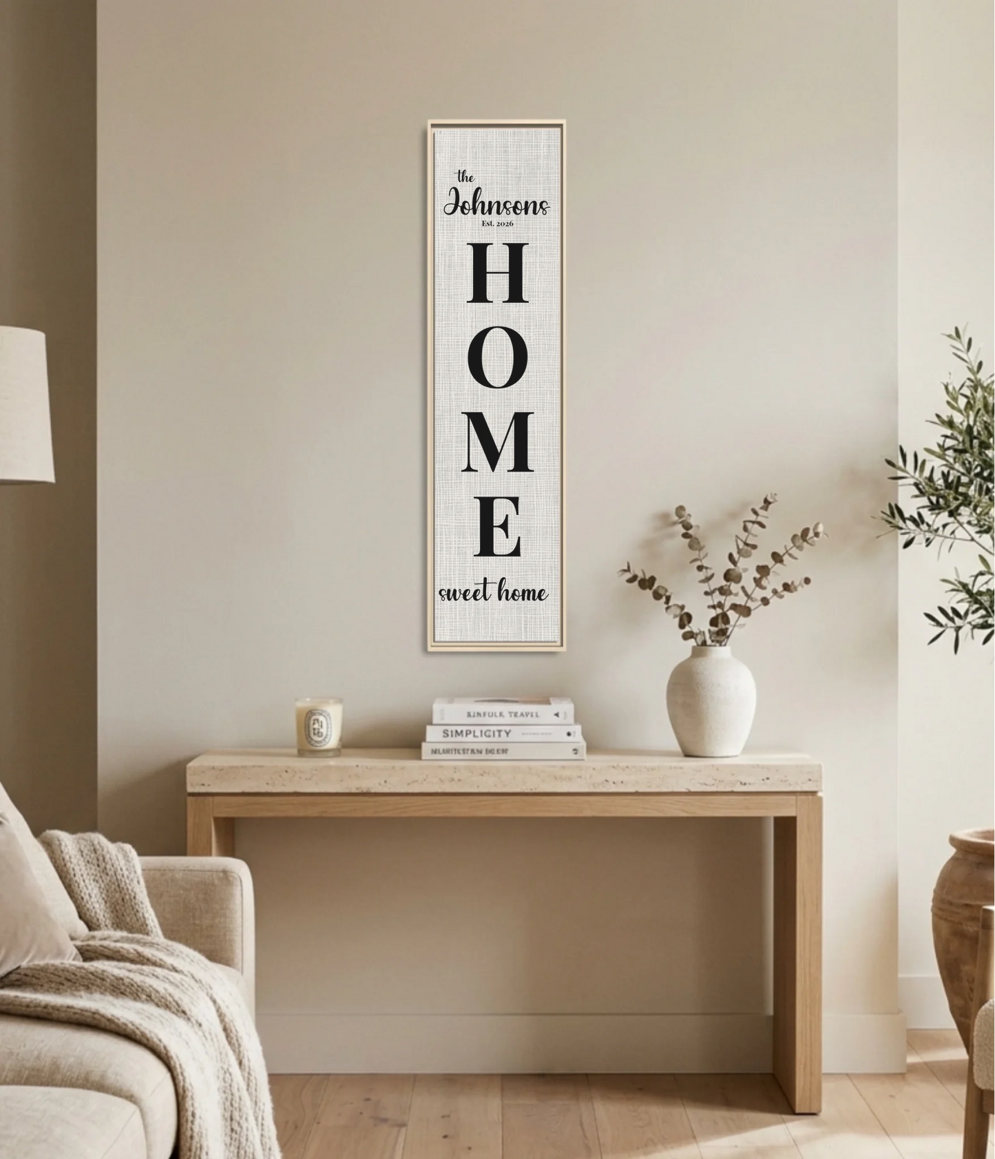 Vertical Natural Fr on Wall Panoramic 1.3 Canvas Mockup