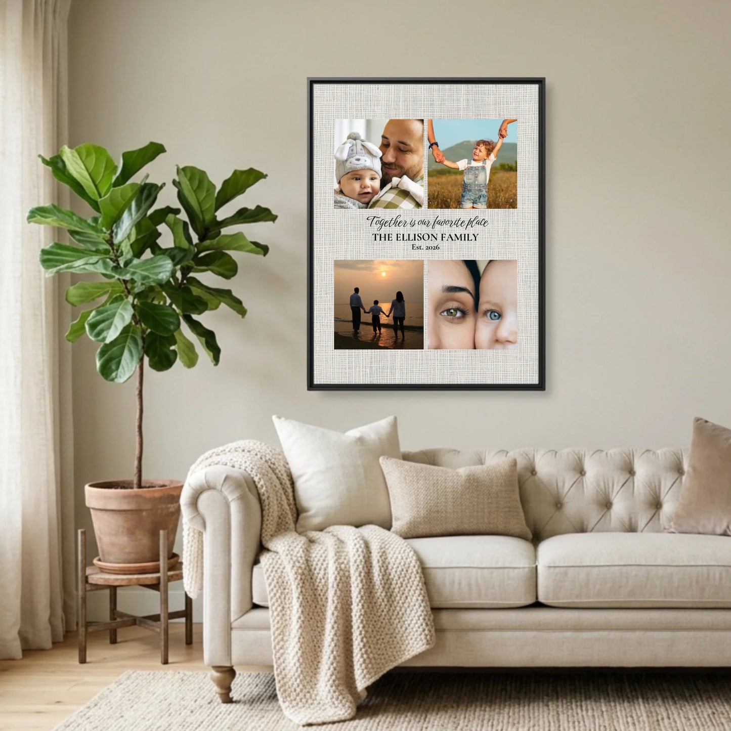 Black Framed 30x40 (3.4) Vertical Rectangular Canvas