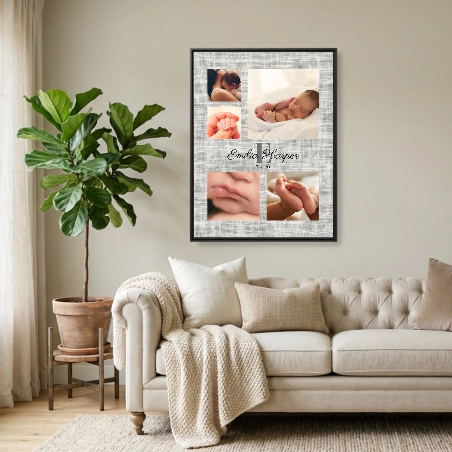 Black Framed 30x40 (3.4) Vertical Rectangular Canvas