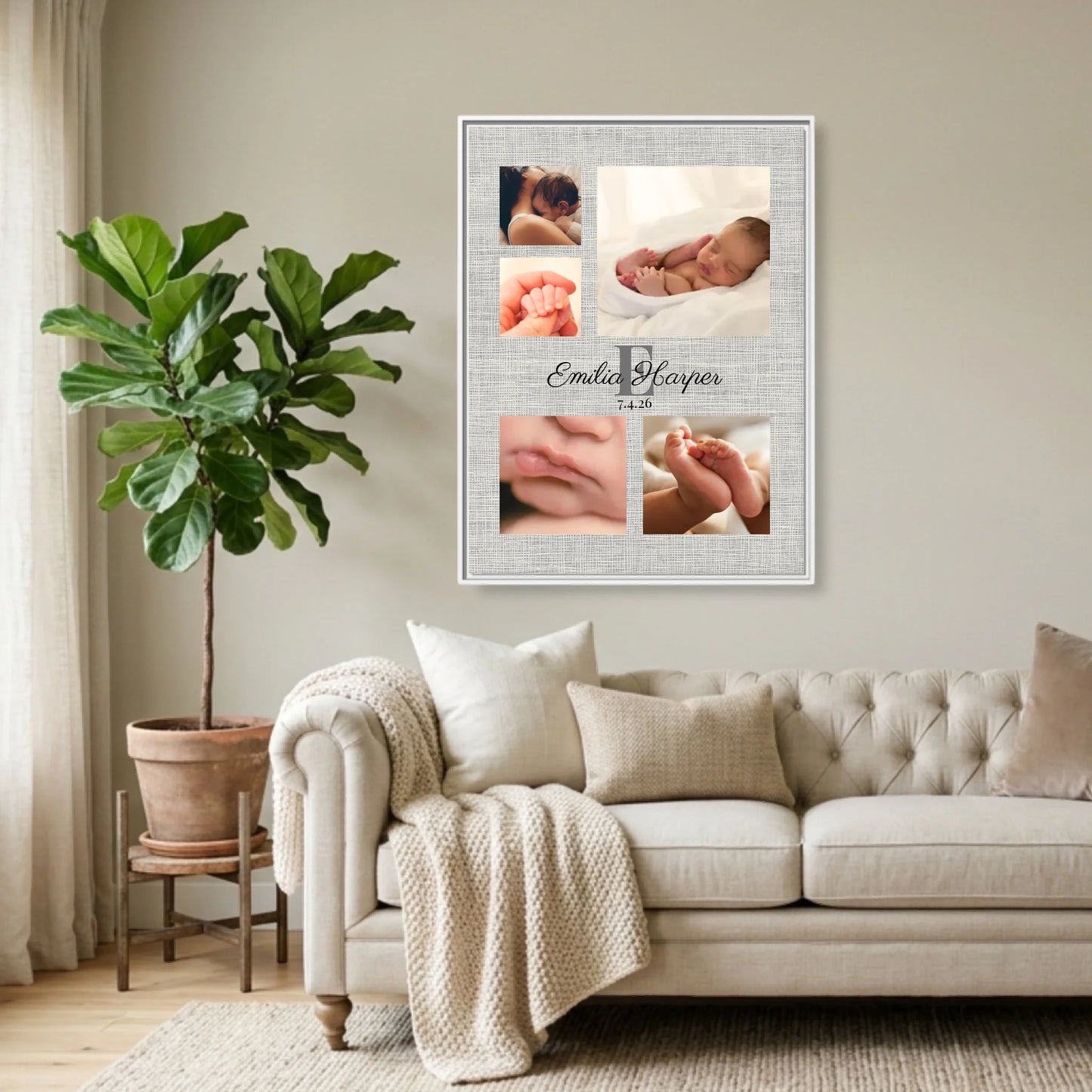 White Framed 30x40 (3.4) Vertical Rectangular Canvas
