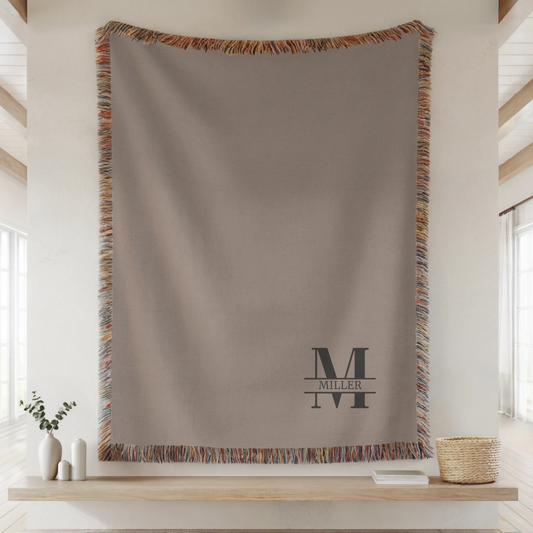 Woven Blanket Lifestyle Closeup Mockup