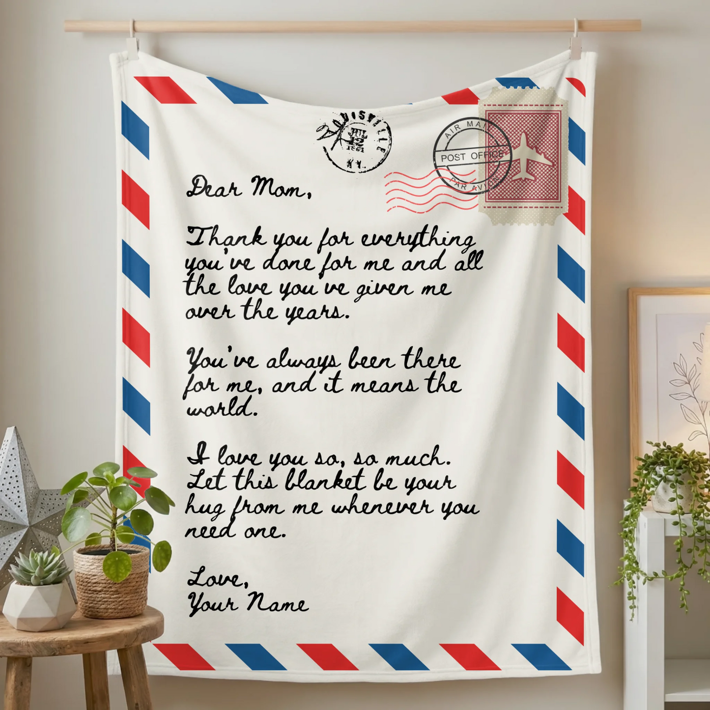 Fleece Blanket Small on Wall Lifestyle Closeup