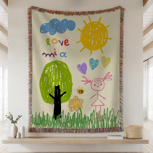 Woven Blanket Lifestyle Closeup Mockup