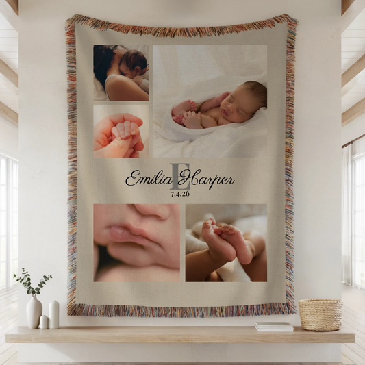 Woven Blanket Lifestyle Closeup Mockup