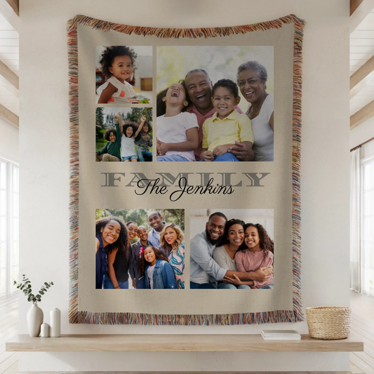 Woven Blanket Lifestyle Closeup Mockup