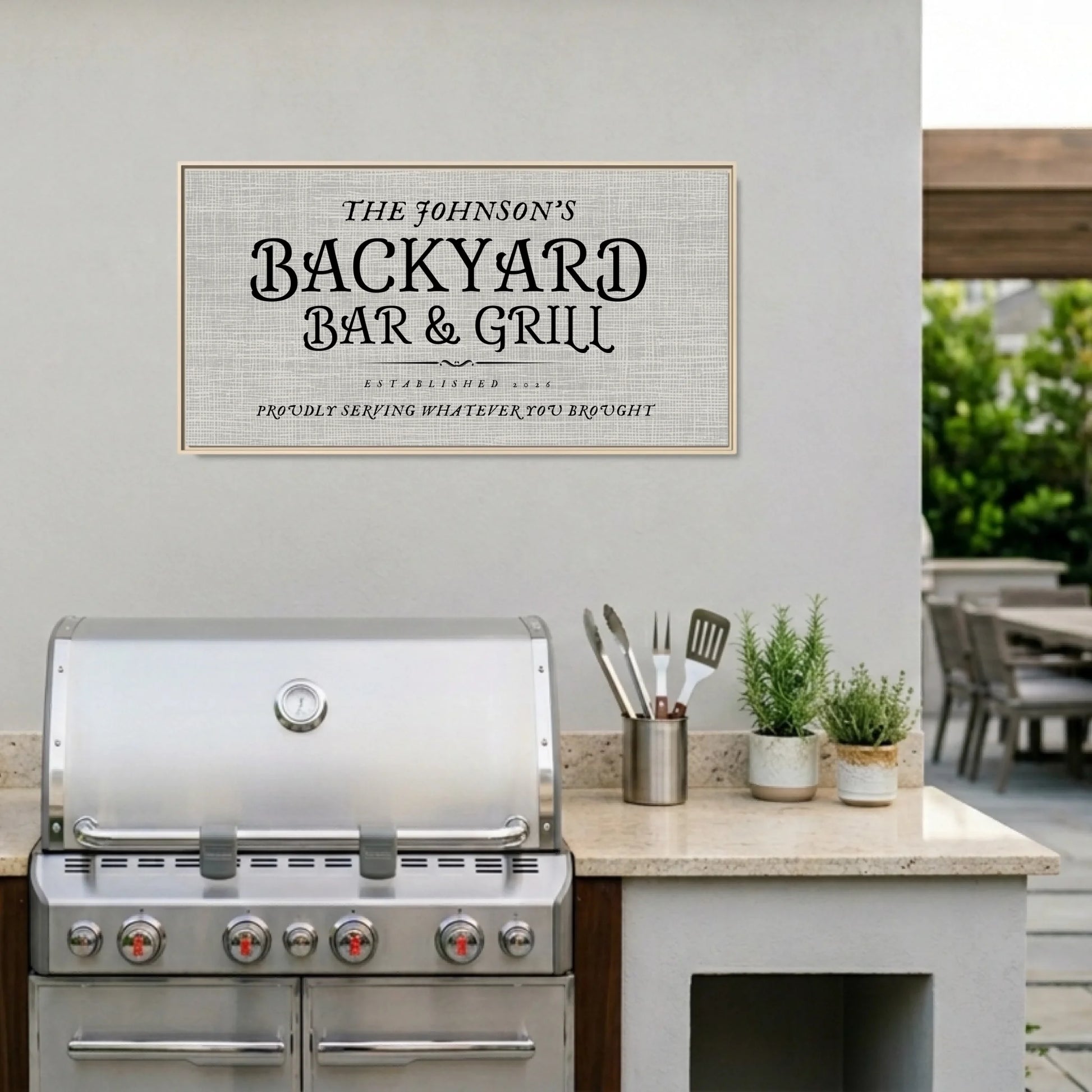 Grill:patio natural framed Wide Format 2.1