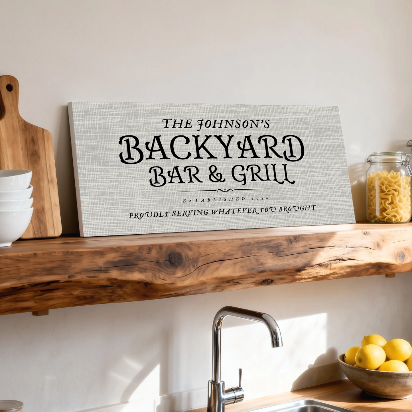 Shelf over kitchen sink unframed wide format 2.1