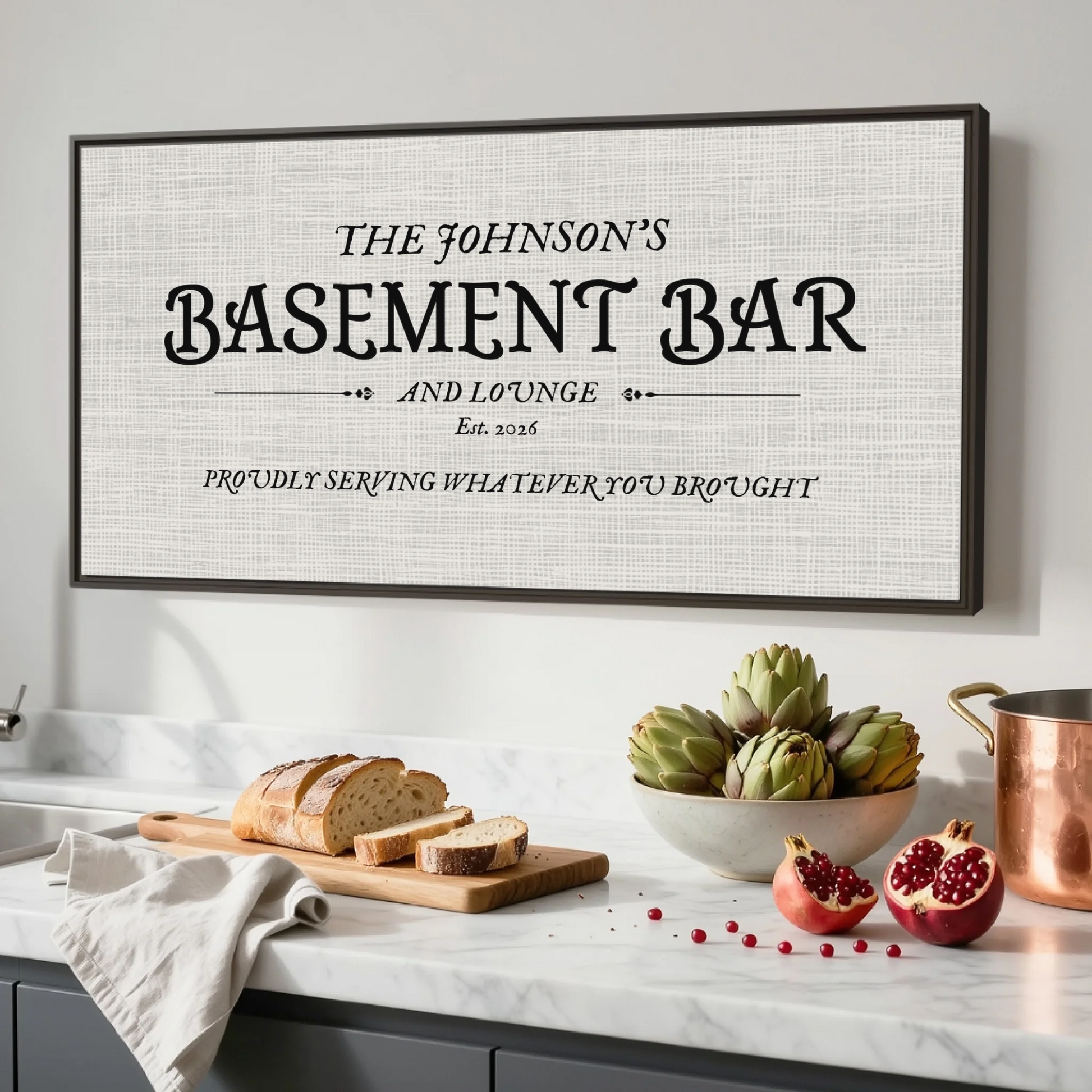 Kitchen Espresso Framed Wide Format 2.1 Canvas Mockup
