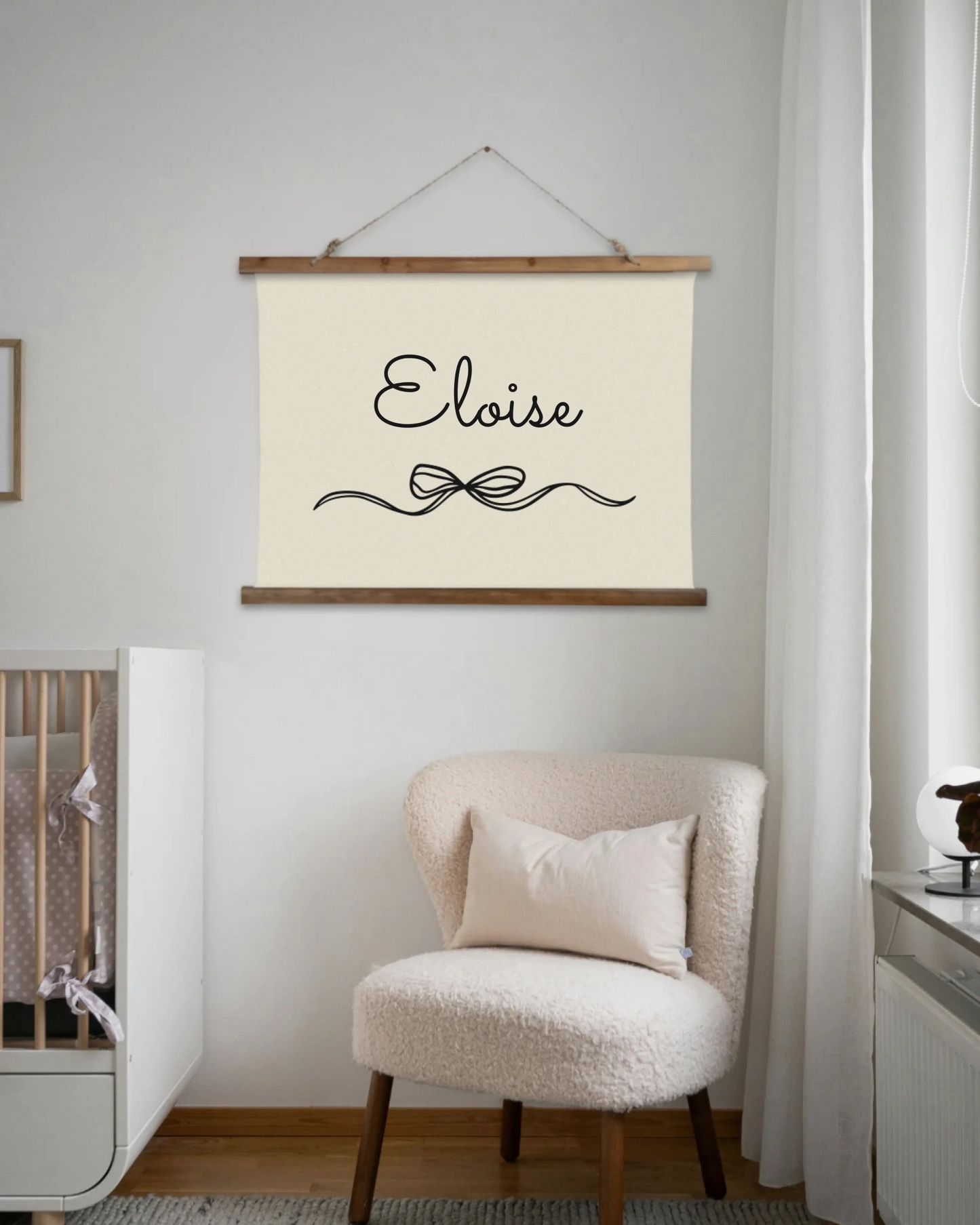 36x26 Wood Topped Tapestry Chair in Nursery Mockup